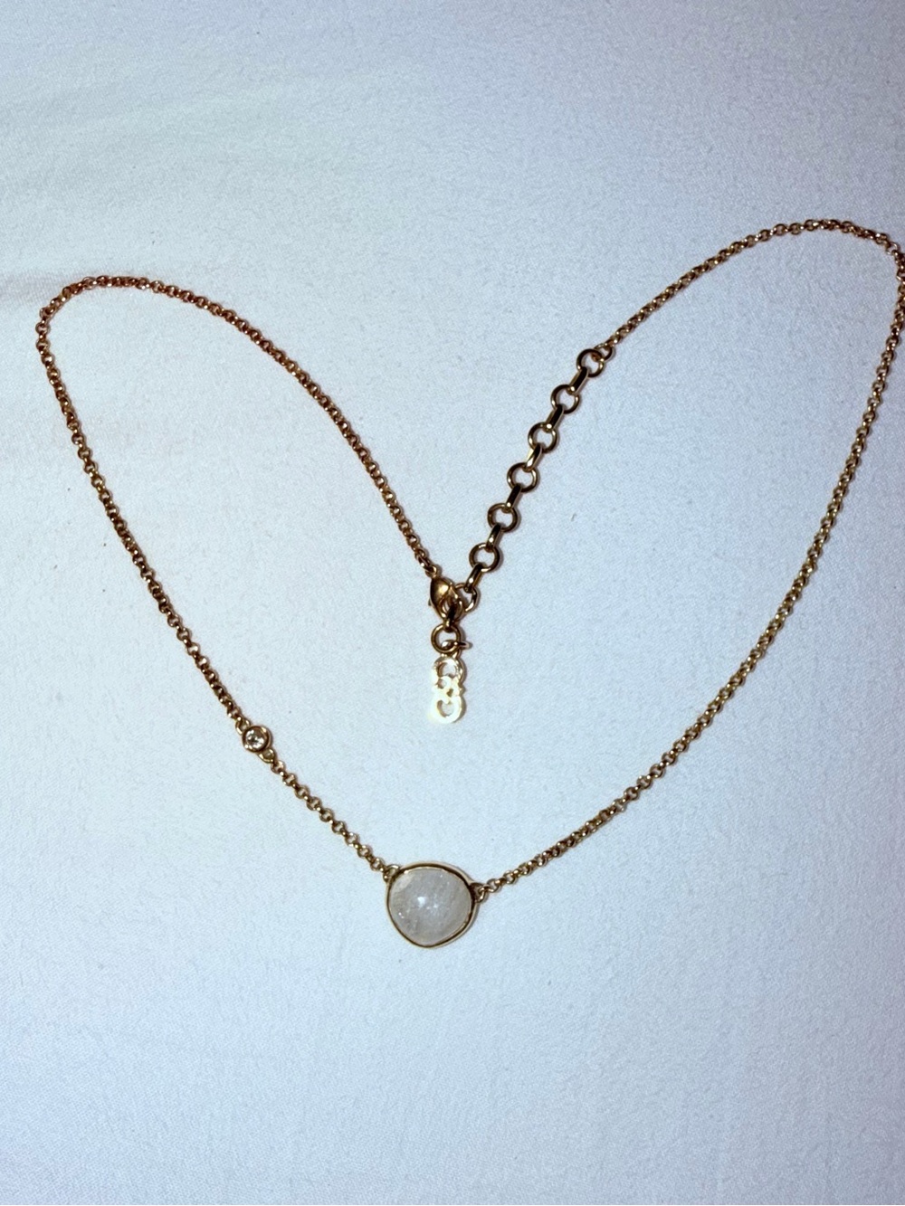 Cole Haan Gold Tone Necklace with White Round Pendant